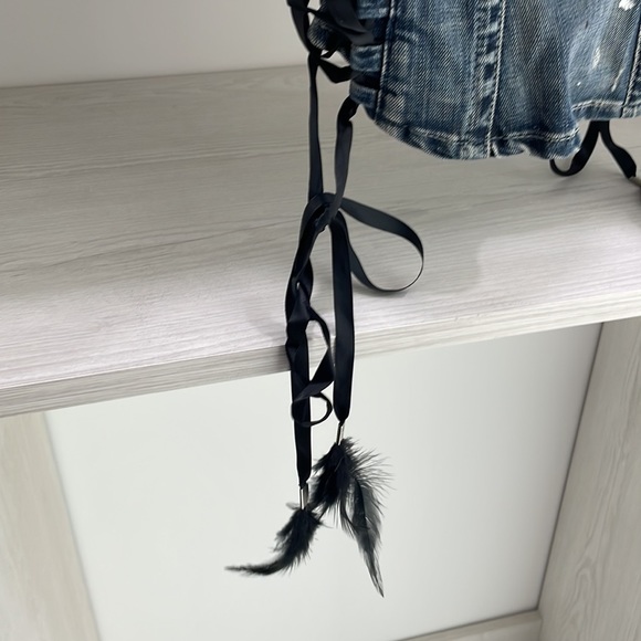 Limited Edition Guess jean distressed strapless top - Picture 2 of 8